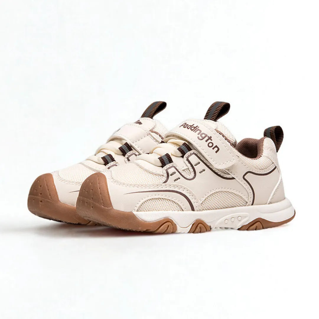 Beige-Braune Kinder Sneaker mit verstärkter Zehenkappe