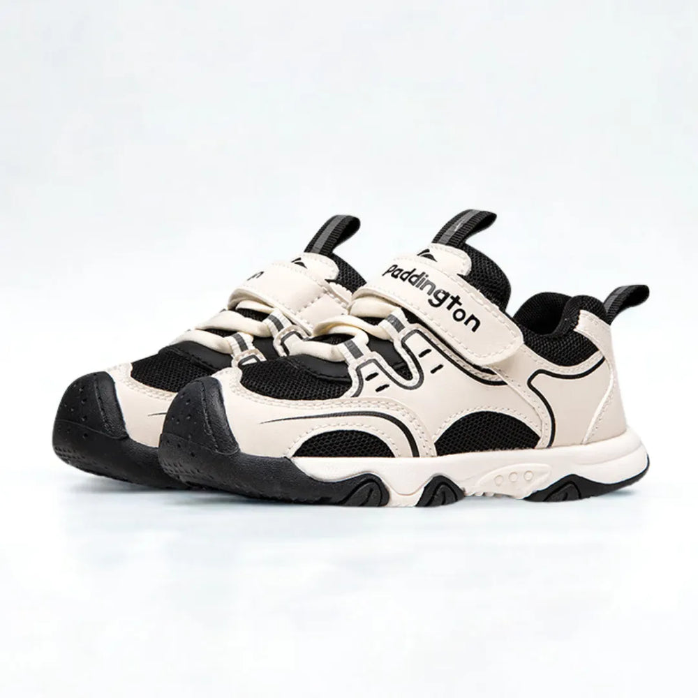 Schwarz-Beige Kinder Sneaker – ultraleicht & robust