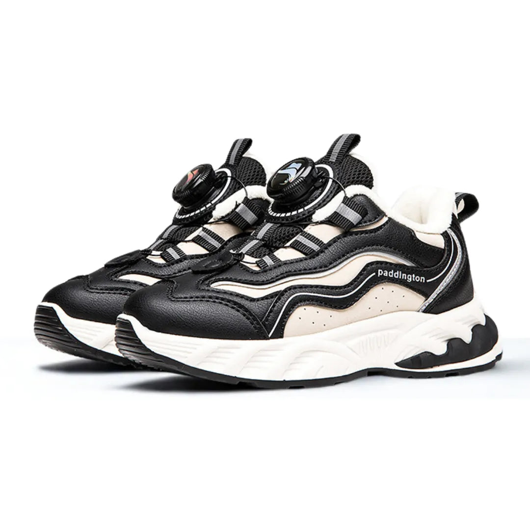 Schwarze Kinder Sneaker mit Drehverschluss – sportliches Design