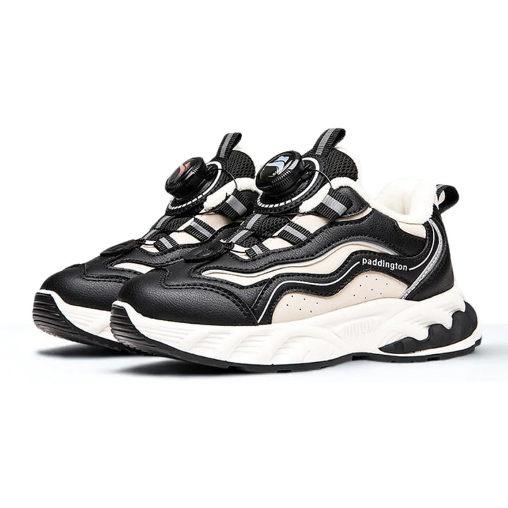 Schwarze Kinder Sneaker mit Drehverschluss – sportliches Design