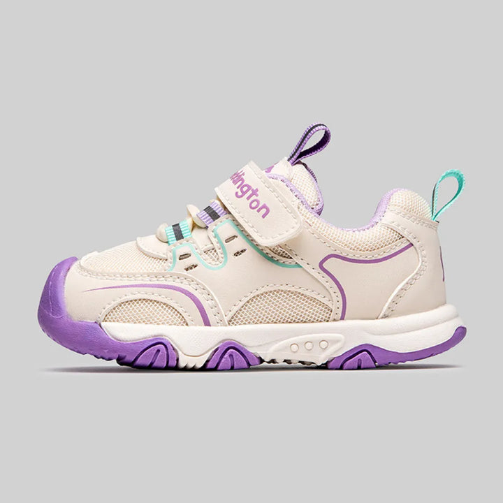 Lila Kinder Sneaker – detailreiche Seitenansicht