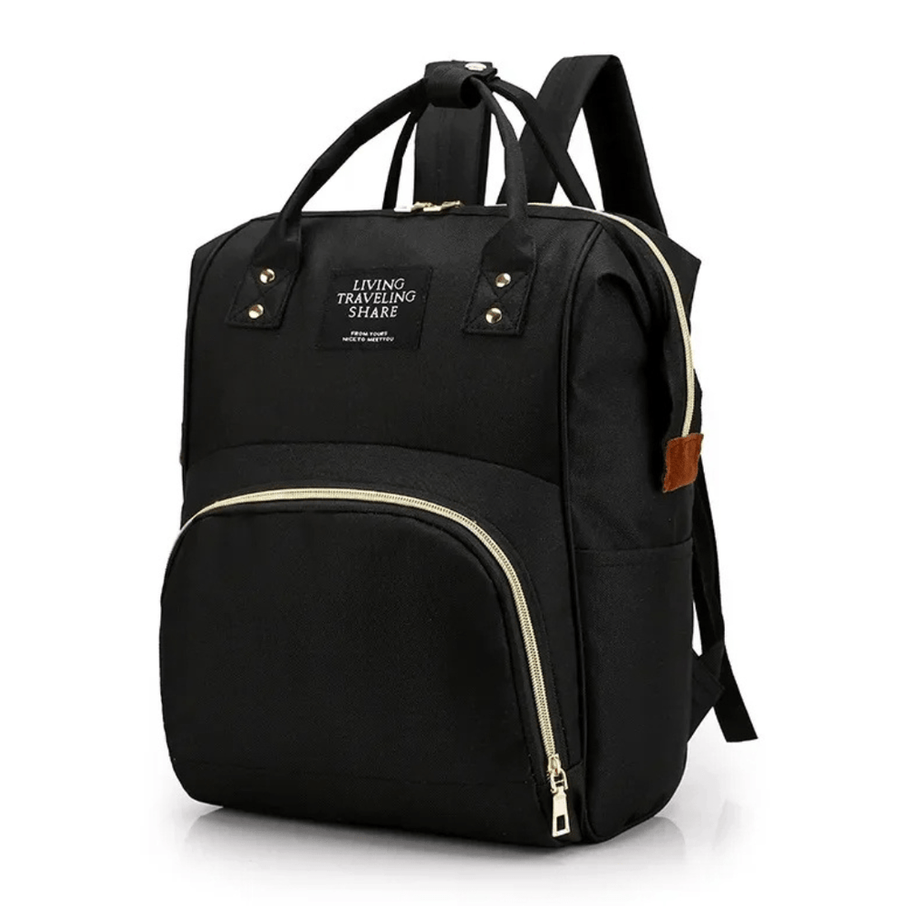 wickelrucksack emily schwarz gold front