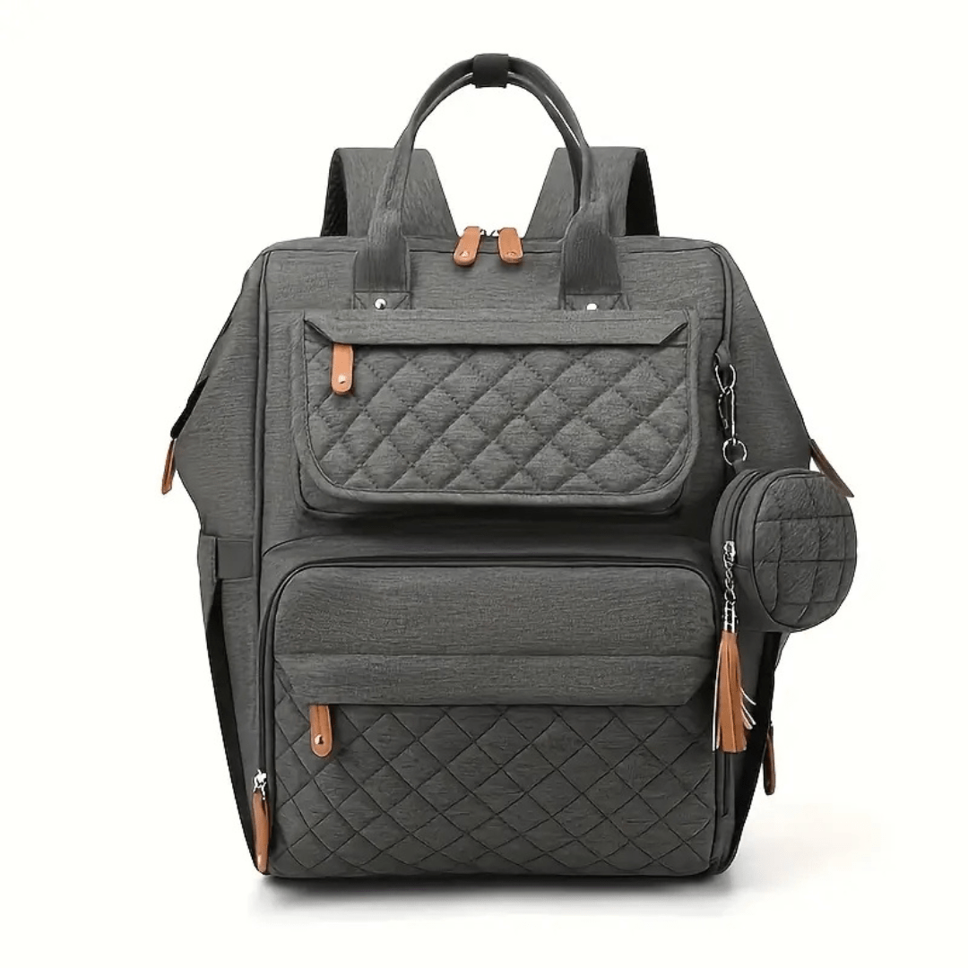 grauer wickelrucksack explorer frontansicht