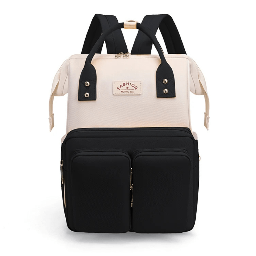 Tebby Wickelrucksack beige schwarz frontansicht